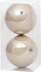 MagicHome Gömbök MagicHome Karácsony, 2 db, bézs, karácsonyfára, 12 cm