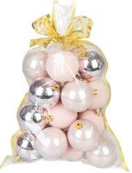 MagicHome Gömbök MagicHome Karácsony, készlet, 20 db, rózsaszín, vegyes, karácsonyfára, 6 cm