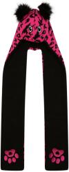 DARE 2B Gyermekek/gyerekek Snowplay Leopárd nyomtatás 3 az 1ben sapka sálban fekete|rózsaszín