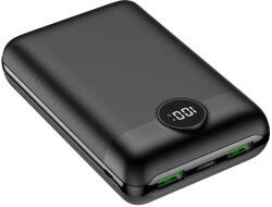 VEGER S20 power bank külső akkumulátor 20 000mAh LCD Quick Charge PD22, 5W fekete (W2053)