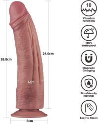  Realisztikus hajlítható vibrátor 10.5'' vibrating dual density power cock