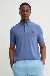 HUGO pamut póló nyomott mintás - kék S - answear - 26 990 Ft