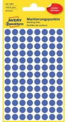 Avery-Zweckform Avery 8 mm-es kerek címkék, levehető, kék