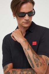 HUGO pamut póló fekete, nyomott mintás - fekete XL - answear - 43 990 Ft