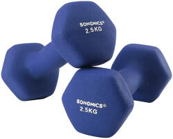 SONGMICS Kézi fitnessz súlyzókészlet 2 x 2, 5 kg, kék (SYL65BU)