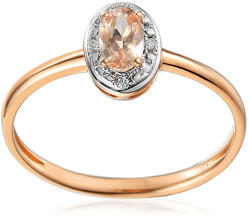  Briliáns gyűrű rózsaszín aranyból morganittal 0, 010 ct IZBR091M