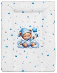  Kis pufi puha softy pelenkázó lap 50 x 70 cm - Felhős maci kék