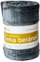 Polášek Pătură din microflanel cu imitație de mielușel - Gri închis | 100 x 150 cm (68862767-c.61-100x150) Patura