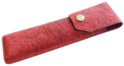  Vanessa valódi bőr tolltartó piros különleges virágmintás 3 tollnak (na-888-red-2)