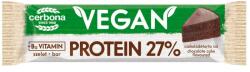 Cerbona Vegan Magas fehérjetartalmú csokitorta ízű szelet kakaós bevonattal, édesítőszerekkel, gluténmentes - 40 g