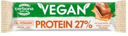 Cerbona Vegan Magas fehérjetartalmú sós-karamelllás ízű szelet kakaós bevonattal, édesítőszerekkel, gluténmentes - 40 g