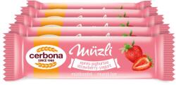 Cerbona Epres-joghurtos müzliszelet Epres bevonó talppal, Édesítőszerrel - Tízórai csomag / 5 x 20 g
