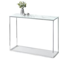 Vox bútor BALI konzolasztal, fehér márvány-króm