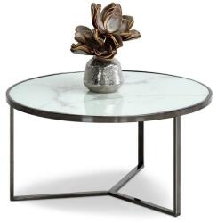 VOX bútor NATAL XL dohányzóasztal, fehér márvány-nikkel