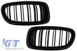KITT Középső Rács Vese Rács BMW F10 5 Series (2010-up) Dupla Csíkkal M Design Zongorafekete (FGBMF10DPB)