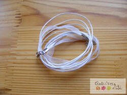  Organza-viaszos kész nyaklánc alap- fehér