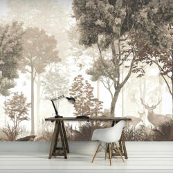Wallvision Szarvasok a ködös erdőben fotótapéta 312x219cm