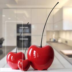  Hatalmas vörös színű cseresznye kerámia dekoráció - 60 cm