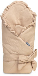 Muszlin babapólya fodorral 90x90cm - bézs (349893)