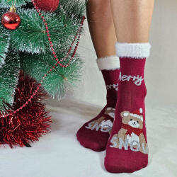 Aura Via Mikulásos-Karácsonyi macis női gyapjú zokni 38-41 101736