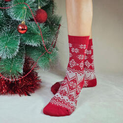 Aura Via Mikulásos-Karácsonyi hópihés női kötött zokni 38-41 101766