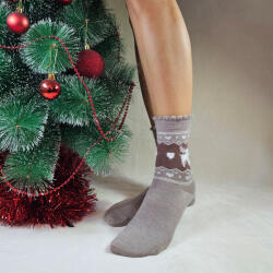 Aura Via Mikulásos-Karácsonyi rénszarvasos női gyapjú zokni 35-38 101705