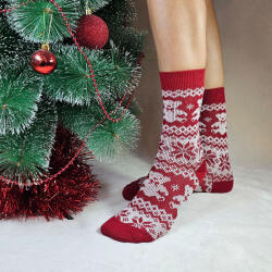 Aura Via Mikulásos-Karácsonyi macis női kötött zokni 35-38 101748