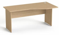 MAYAH Íróasztal, íves, jobbos, laplábbal, 160x80 cm, MAYAH "Freedom SV-23", kőris (SV-B7816 K/ IBXA23K)