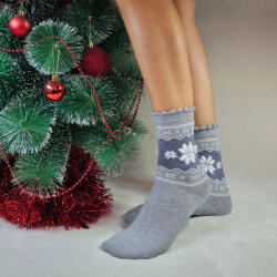 Aura Via Mikulásos-Karácsonyi hópihés női gyapjú zokni 35-38 101708
