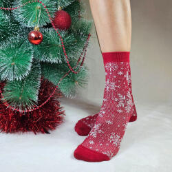 Aura Via Mikulásos-Karácsonyi hópihés női kötött zokni 35-38 101762