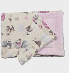 Vaganza 2 részes Bébi ágyneműgarnitúra 70x90 - Rózsa dínók-Rózsa wellsoft (5999120540426)