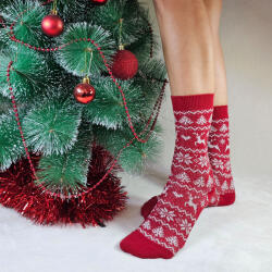 Aura Via Mikulásos-Karácsonyi rénszarvasos női kötött zokni 35-38 101756