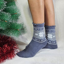 Aura Via Mikulásos-Karácsonyi hópihés női gyapjú zokni 38-41 101718