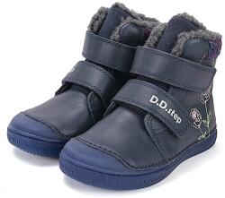 D. D. Step Melegbéléses, valódi bőr D. D. step kislány gyerekcipő, floureszkáló talppal