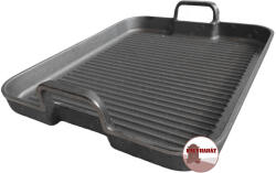 Kályhaház Magyar Öntöttvas füles-peremes grill lap - 41x33 cm - Kerti és Konyhai használatra