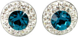 APHRODITÉ bedugós fülbevaló - 14 mm (blue zircon zöld-crystal) (2023053103)