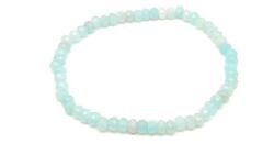 R. M. ékszer Achát fazettált színezett akvamarin kék korong karkötő 4×3 mm (060248)