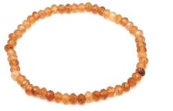 R. M. ékszer Achát fazettált színezett barna korong karkötő 4×3 mm (060249)