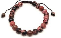 R. M. ékszer Rodonit csúszócsomós golyó karkötő 8-9 mm (060242)