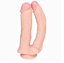 STD Dildo Dublu Maxi Pleasure, PVC, Natural, 33 cm Dildo