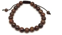 R. M. ékszer Bronzit csúszócsomós golyó karkötő 8-9 mm (060245)