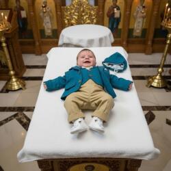 Ie Traditionala Kids Costum elegant baieti David a, turcoaz caramel
