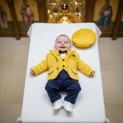 Ie Traditionala Kids Costum elegant baieti David a, galben bleumarin