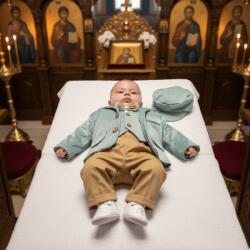 Ie Traditionala Kids Costum elegant baieti David a, bleu caramel