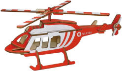  Puzzle 3D , din lemn, Elicopter medical, 40 piese (XA-G039H)