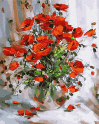 iPicasso Set pictura pe numere, cu sasiu, Maci rosii, 40x50 cm (PC4050125)