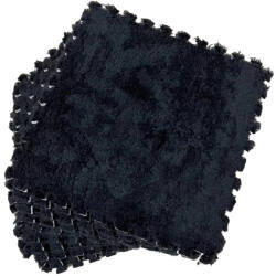 Flippy Set 10 Piese Covor tip Puzzle, Flippy, Spuma EVA, Pufos, 30 x 30 x 1 cm, Negru (teo-128905) Covor