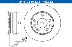 ATE Disc frana Renault Megane IV, Captur II ATE 24.0108-0122.1 (24.0108-0122.1)