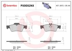 BREMBO set placute frana, frana disc BREMBO XTRA LINE - Ceramic P50052NX (P50052NX)