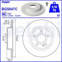 DELPHI Disc frana DELPHI BG5047C (BG5047C) - automobilus